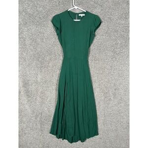 Reformation Dress Womens 2 Green Cut Out Back Maxi Fit & Flare Party Wedding